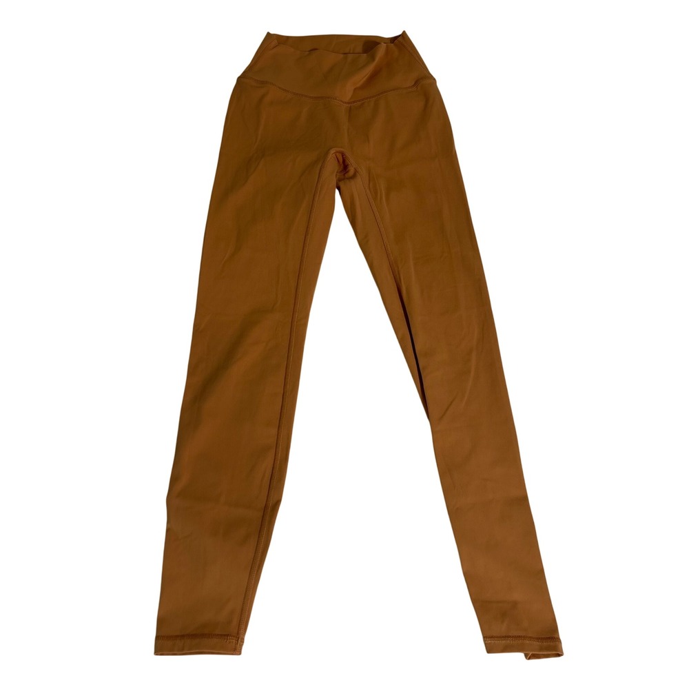 Paragon Women Burnt Orange High Waisted Yoga Leggings Rust Brown V-Contour Small